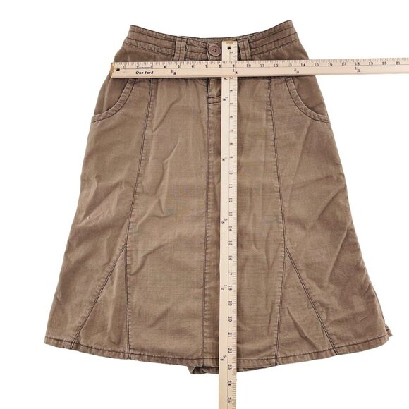 Maurices Womens Khaki A-Line Skirt Size 1/2 Cotton‎ Y2K - Picture 3 of 4